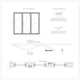 KaMic Elite-Fold 96" x 80" 3-Panel Aluminum Folding Door in Sleek Black with Hidden Hinges & Rollers, Right-to-Left Outward Folding Design - Model # SE-FD3PBK9680-RL