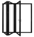 KaMic Elite-Fold 96" x 80" 3-Panel Aluminum Folding Door in Sleek Black with Hidden Hinges & Rollers, Right-to-Left Outward Folding Design - Model # SE-FD3PBK9680-RL