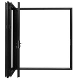 KaMic Elite-Fold 96" x 80" 3-Panel Aluminum Folding Door in Sleek Black with Hidden Hinges & Rollers, Right-to-Left Outward Folding Design - Model # SE-FD3PBK9680-RL