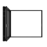 KaMic Elite-Fold 96" x 80" 3-Panel Aluminum Folding Door in Sleek Black with Hidden Hinges & Rollers, Right-to-Left Outward Folding Design - Model # SE-FD3PBK9680-RL