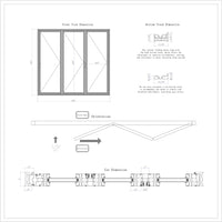 KaMic Elite-Fold 96" x 96" 3-Panel Aluminum Folding Door in Sleek Black with Hidden Hinges & Rollers, Left-to-Right Outward Folding Design - Model # SE-FD3PBK9696-LR