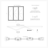 KaMic Elite-Fold 96" x 96" 3-Panel Aluminum Folding Door in Sleek Black with Hidden Hinges & Rollers, Right-to-Left Outward Folding Design - Model # SE-FD3PBK9696-RL