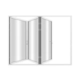 KaMic Elite-Fold 108" x 80" 3-Panel Aluminum Folding Door in Sleek White with Hidden Hinges & Rollers, Left-to-Right Outward Folding Design - Model # SE-FD3PWH10880-LR