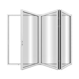 KaMic Elite-Fold 108" x 80" 3-Panel Aluminum Folding Door in Sleek White with Hidden Hinges & Rollers, Left-to-Right Outward Folding Design - Model # SE-FD3PWH10880-LR