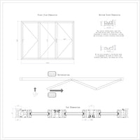 KaMic Elite-Fold 108" x 80" 3-Panel Aluminum Folding Door in Sleek White with Hidden Hinges & Rollers, Left-to-Right Outward Folding Design - Model # SE-FD3PWH10880-LR
