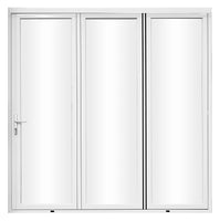 KaMic Elite-Fold 108" x 80" 3-Panel Aluminum Folding Door in Sleek White with Hidden Hinges & Rollers, Right-to-Left Outward Folding Design - Model # SE-FD3PWH10880-RL