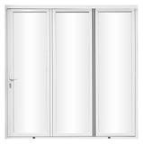 KaMic Elite-Fold 108" x 80" 3-Panel Aluminum Folding Door in Sleek White with Hidden Hinges & Rollers, Right-to-Left Outward Folding Design - Model # SE-FD3PWH10880-RL