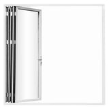 KaMic Elite-Fold 108" x 80" 3-Panel Aluminum Folding Door in Sleek White with Hidden Hinges & Rollers, Right-to-Left Outward Folding Design - Model # SE-FD3PWH10880-RL