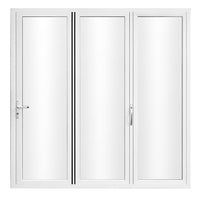 KaMic Elite-Fold 108" x 80" 3-Panel Aluminum Folding Door in Sleek White with Hidden Hinges & Rollers, Right-to-Left Outward Folding Design - Model # SE-FD3PWH10880-RL