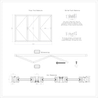 KaMic Elite-Fold 108" x 80" 3-Panel Aluminum Folding Door in Sleek White with Hidden Hinges & Rollers, Right-to-Left Outward Folding Design - Model # SE-FD3PWH10880-RL