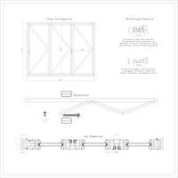 KaMic Elite-Fold 108" x 96" 3-Panel Aluminum Folding Door in Sleek White with Hidden Hinges & Rollers, Left-to-Right Outward Folding Design - Model # SE-FD3PWH10896-LR