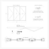 KaMic Elite-Fold 108" x 96" 3-Panel Aluminum Folding Door in Sleek White with Hidden Hinges & Rollers, Left-to-Right Outward Folding Design - Model # SE-FD3PWH10896-LR