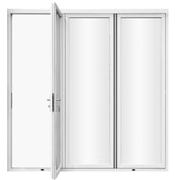 KaMic Elite-Fold 108" x 96" 3-Panel Aluminum Folding Door in Sleek White with Hidden Hinges & Rollers, Left-to-Right Outward Folding Design - Model # SE-FD3PWH10896-LR