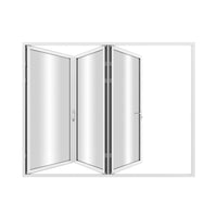 KaMic Elite-Fold 108" x 96" 3-Panel Aluminum Folding Door in Sleek White with Hidden Hinges & Rollers, Left-to-Right Outward Folding Design - Model # SE-FD3PWH10896-LR