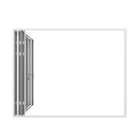 KaMic Elite-Fold 108" x 96" 3-Panel Aluminum Folding Door in Sleek White with Hidden Hinges & Rollers, Left-to-Right Outward Folding Design - Model # SE-FD3PWH10896-LR