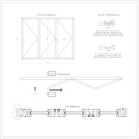 KaMic Elite-Fold 108" x 96" 3-Panel Aluminum Folding Door in Sleek White with Hidden Hinges & Rollers, Left-to-Right Outward Folding Design - Model # SE-FD3PWH10896-LR