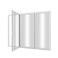 KaMic Elite-Fold 108" x 96" 3-Panel Aluminum Folding Door in Sleek White with Hidden Hinges & Rollers, Left-to-Right Outward Folding Design - Model # SE-FD3PWH10896-LR
