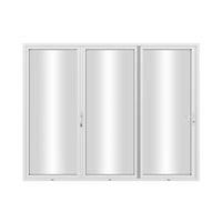 KaMic Elite-Fold 108" x 96" 3-Panel Aluminum Folding Door in Sleek White with Hidden Hinges & Rollers, Left-to-Right Outward Folding Design - Model # SE-FD3PWH10896-LR