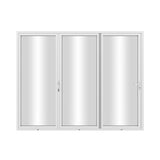 KaMic Elite-Fold 108" x 96" 3-Panel Aluminum Folding Door in Sleek White with Hidden Hinges & Rollers, Left-to-Right Outward Folding Design - Model # SE-FD3PWH10896-LR
