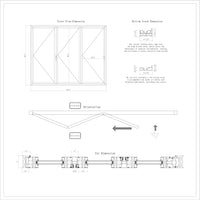 KaMic Elite-Fold 108" x 96" 3-Panel Aluminum Folding Door in Sleek White with Hidden Hinges & Rollers, Right-to-Left Outward Folding Design - Model # SE-FD3PWH10896-RL