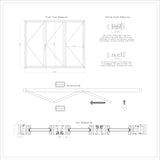 KaMic Elite-Fold 108" x 96" 3-Panel Aluminum Folding Door in Sleek White with Hidden Hinges & Rollers, Right-to-Left Outward Folding Design - Model # SE-FD3PWH10896-RL