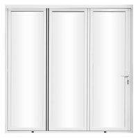 KaMic Elite-Fold 108" x 96" 3-Panel Aluminum Folding Door in Sleek White with Hidden Hinges & Rollers, Right-to-Left Outward Folding Design - Model # SE-FD3PWH10896-RL