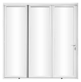 KaMic Elite-Fold 108" x 96" 3-Panel Aluminum Folding Door in Sleek White with Hidden Hinges & Rollers, Right-to-Left Outward Folding Design - Model # SE-FD3PWH10896-RL