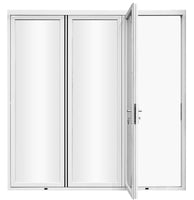 KaMic Elite-Fold 108" x 96" 3-Panel Aluminum Folding Door in Sleek White with Hidden Hinges & Rollers, Right-to-Left Outward Folding Design - Model # SE-FD3PWH10896-RL