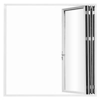 KaMic Elite-Fold 108" x 96" 3-Panel Aluminum Folding Door in Sleek White with Hidden Hinges & Rollers, Right-to-Left Outward Folding Design - Model # SE-FD3PWH10896-RL