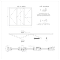 KaMic Elite-Fold 108" x 96" 3-Panel Aluminum Folding Door in Sleek White with Hidden Hinges & Rollers, Right-to-Left Outward Folding Design - Model # SE-FD3PWH10896-RL
