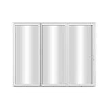 KaMic Elite-Fold 108" x 96" 3-Panel Aluminum Folding Door in Sleek White with Hidden Hinges & Rollers, Right-to-Left Outward Folding Design - Model # SE-FD3PWH10896-RL