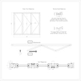 KaMic Elite-Fold 96" x 80" 3-Panel Aluminum Folding Door in Sleek White with Hidden Hinges & Rollers, Left-to-Right Outward Folding Design - Model # SE-FD3PWH9680-LR