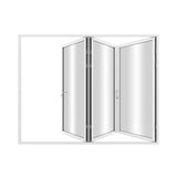 KaMic Elite-Fold 96" x 80" 3-Panel Aluminum Folding Door in Sleek White with Hidden Hinges & Rollers, Right-to-Left Outward Folding Design - Model # SE-FD3PWH9680-RL