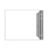 KaMic Elite-Fold 96" x 80" 3-Panel Aluminum Folding Door in Sleek White with Hidden Hinges & Rollers, Right-to-Left Outward Folding Design - Model # SE-FD3PWH9680-RL