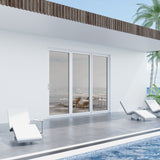 KaMic Elite-Fold 96" x 80" 3-Panel Aluminum Folding Door in Sleek White with Hidden Hinges & Rollers, Right-to-Left Outward Folding Design - Model # SE-FD3PWH9680-RL