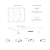 KaMic Elite-Fold 96" x 80" 3-Panel Aluminum Folding Door in Sleek White with Hidden Hinges & Rollers, Right-to-Left Outward Folding Design - Model # SE-FD3PWH9680-RL