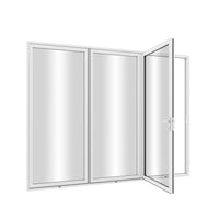 KaMic Elite-Fold 96" x 80" 3-Panel Aluminum Folding Door in Sleek White with Hidden Hinges & Rollers, Right-to-Left Outward Folding Design - Model # SE-FD3PWH9680-RL