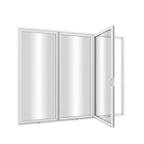 KaMic Elite-Fold 96" x 80" 3-Panel Aluminum Folding Door in Sleek White with Hidden Hinges & Rollers, Right-to-Left Outward Folding Design - Model # SE-FD3PWH9680-RL