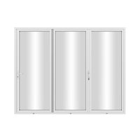 KaMic Elite-Fold 96" x 80" 3-Panel Aluminum Folding Door in Sleek White with Hidden Hinges & Rollers, Right-to-Left Outward Folding Design - Model # SE-FD3PWH9680-RL