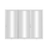 KaMic Elite-Fold 96" x 80" 3-Panel Aluminum Folding Door in Sleek White with Hidden Hinges & Rollers, Right-to-Left Outward Folding Design - Model # SE-FD3PWH9680-RL