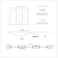 KaMic Elite-Fold 96" x 96" 3-Panel Aluminum Folding Door in Sleek White with Hidden Hinges & Rollers, Right-to-Left Outward Folding Design - Model # SE-FD3PWH9696-RL