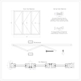 KaMic Elite-Fold 96" x 96" 3-Panel Aluminum Folding Door in Sleek White with Hidden Hinges & Rollers, Right-to-Left Outward Folding Design - Model # SE-FD3PWH9696-RL
