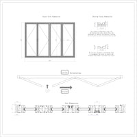 KaMic Elite-Fold 120" x 80" 4-Panel Aluminum Folding Door in Sleek Black with Hidden Hinges & Rollers, Left-to-Right Outward Folding Design - Model # SE-FD4PBK12080-LR