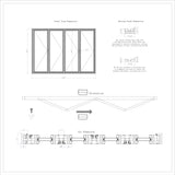 KaMic Elite-Fold 120" x 80" 4-Panel Aluminum Folding Door in Sleek Black with Hidden Hinges & Rollers, Left-to-Right Outward Folding Design - Model # SE-FD4PBK12080-LR-FULL