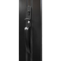 KaMic Elite-Fold 120" x 80" 4-Panel Aluminum Folding Door in Sleek Black with Hidden Hinges & Rollers, Left-to-Right Outward Folding Design - Model # SE-FD4PBK12080-LR-FULL