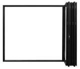 KaMic Elite-Fold 120" x 80" 4-Panel Aluminum Folding Door in Sleek Black with Hidden Hinges & Rollers, Left-to-Right Outward Folding Design - Model # SE-FD4PBK12080-LR-FULL