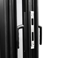 KaMic Elite-Fold 120" x 80" 4-Panel Aluminum Folding Door in Sleek Black with Hidden Hinges & Rollers, Left-to-Right Outward Folding Design - Model # SE-FD4PBK12080-LR