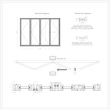 KaMic Elite-Fold 120" x 80" 4-Panel Aluminum Folding Door in Sleek Black with Hidden Hinges &amp; Rollers, Right-to-Left Outward Folding Design - Model # SE-FD4PBK12080-RL