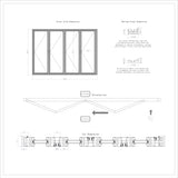 KaMic Elite-Fold 120" x 80" 4-Panel Aluminum Folding Door in Sleek Black with Hidden Hinges & Rollers, Right-to-Left Outward Folding Design - Model # SE-FD4PBK12080-RL-FULL