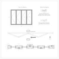 KaMic Elite-Fold 120" x 80" 4-Panel Aluminum Folding Door in Sleek Black with Hidden Hinges & Rollers, Right-to-Left Outward Folding Design - Model # SE-FD4PBK12080-RL-FULL